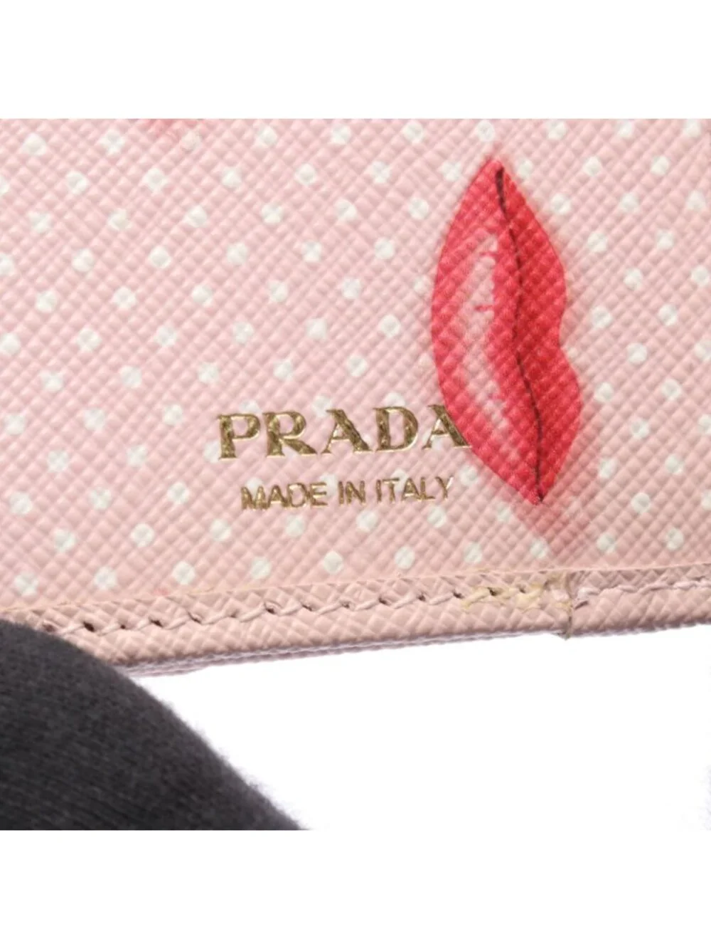 Prada Trifold Wallet Saffiano Bocche Light Pink Leather Triangle Logo
